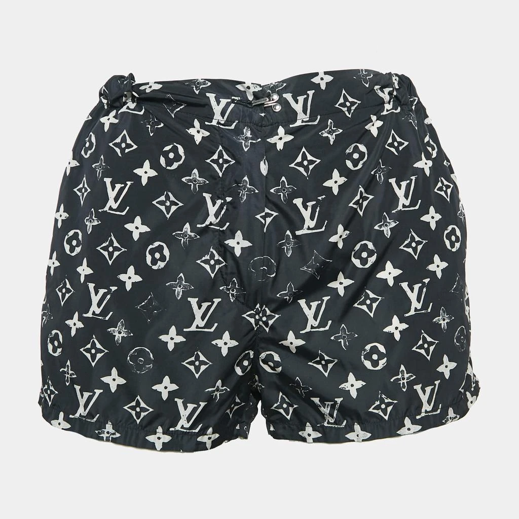 Louis Vuitton Louis Vuitton Black Stencil Effect Monogram Print Nylon Shorts M 1