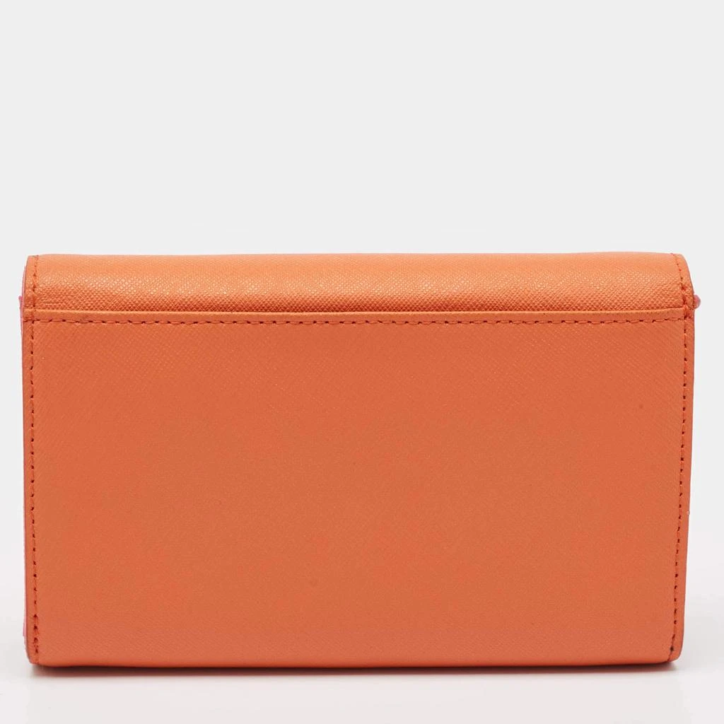 DKNY Dkny Orang/Pink Leather French Flap Wallet 7