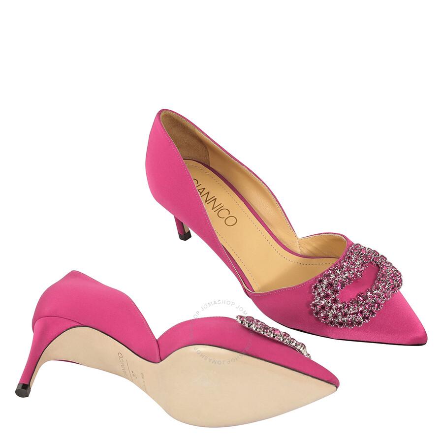GIANNICO Ladies Deep Rose Daphne 60 Satin Heels