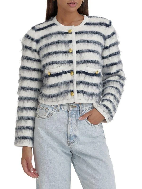 4th & Reckless Janae Striped Shaggy Cardigan 1