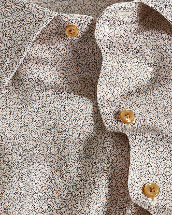 David Donahue Regular Fit Geometric Print Sport Shirt