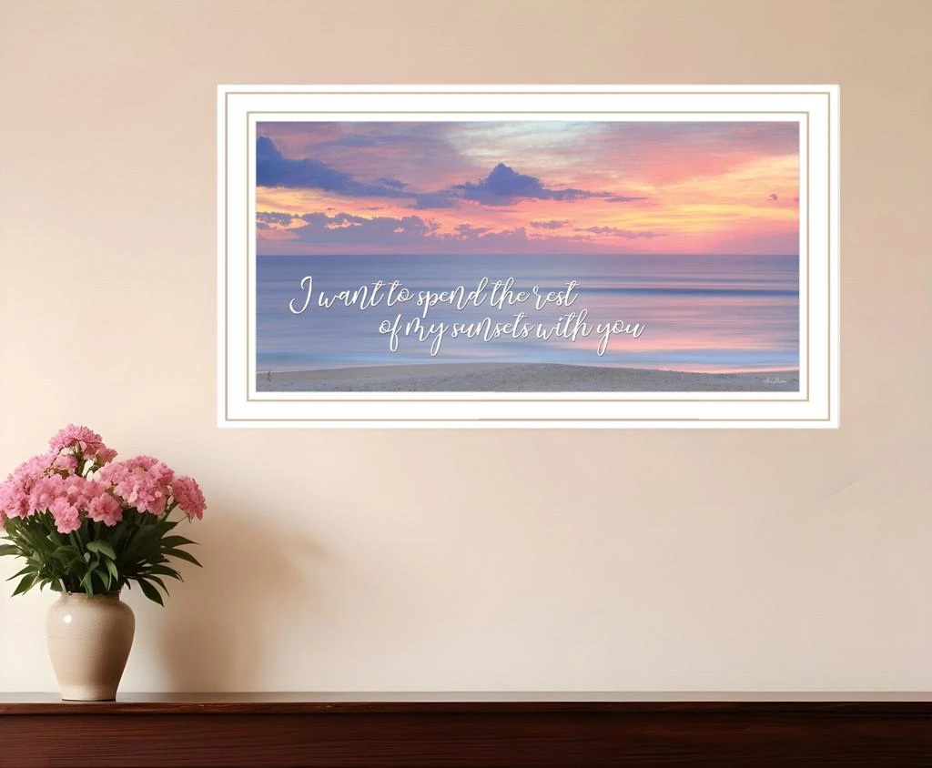Hivvago Rest of My Sunsets White Framed Print Wall Art
