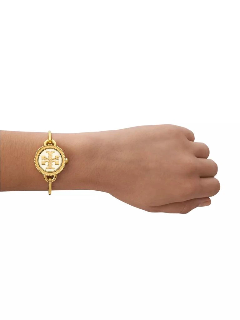 Tory Burch Miller Goldtone Interchangeable Bezel Bangle Watch 2