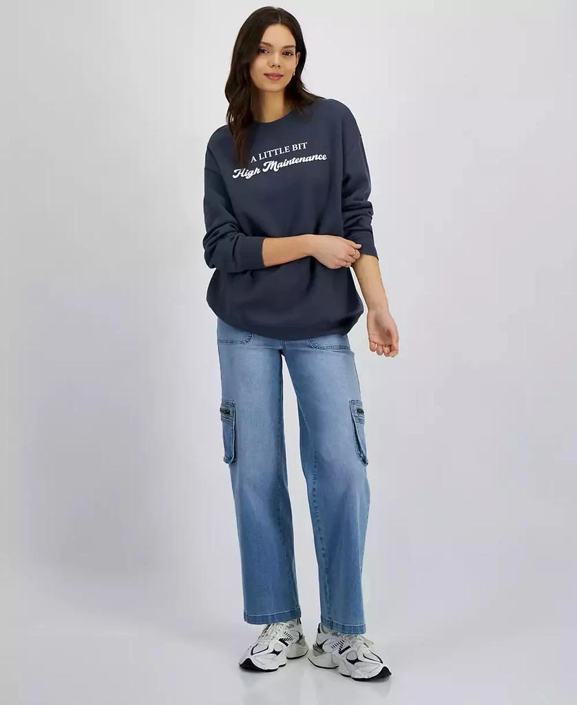 Rebellious One Juniors' High Maintenance Graphic Sweatshirt 2