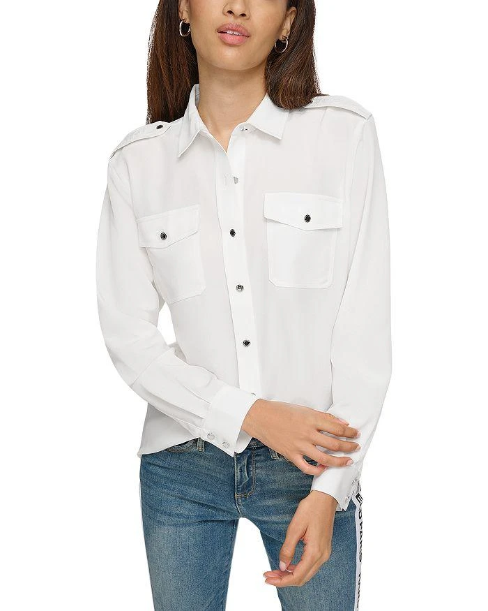 KARL LAGERFELD PARIS Epaulets Blouse 4