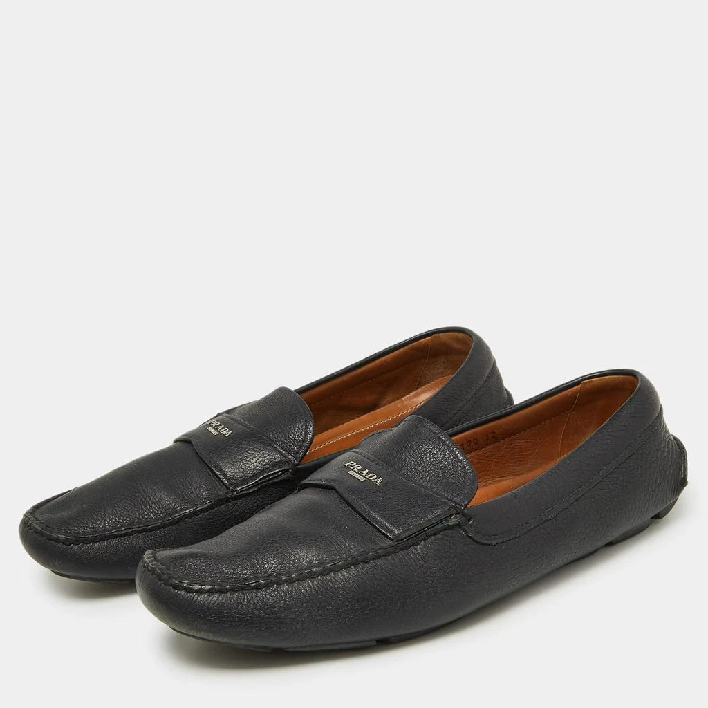 Prada Prada Blue Leather Slip On Loafers Size 46 2