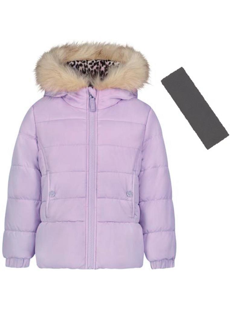 Jessica Simpson Girls Little Girls Faux Fur Puffer Jacket