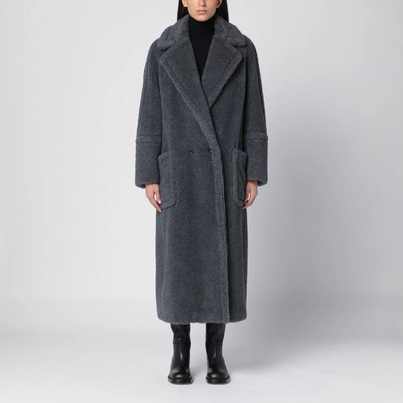 Max Mara Grey Teddy coat in wool and alpaca 1