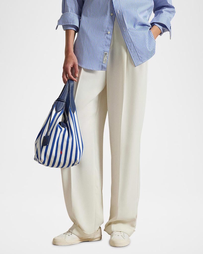 【Polo Ralph Lauren】キャンバス PLAY ストライプトート★Bleu Ralph Lauren Polo Play Striped Canvas Tote Bag - Women's