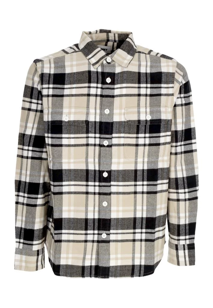 Obey Long sleeve shirt Hardwork Dillon Woven Silver Grey Multi 1