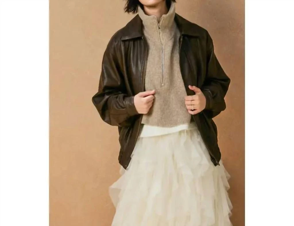 Dress Forum Dress Forum - OVERSIZED FAUX LEATHER BIKER JACKET