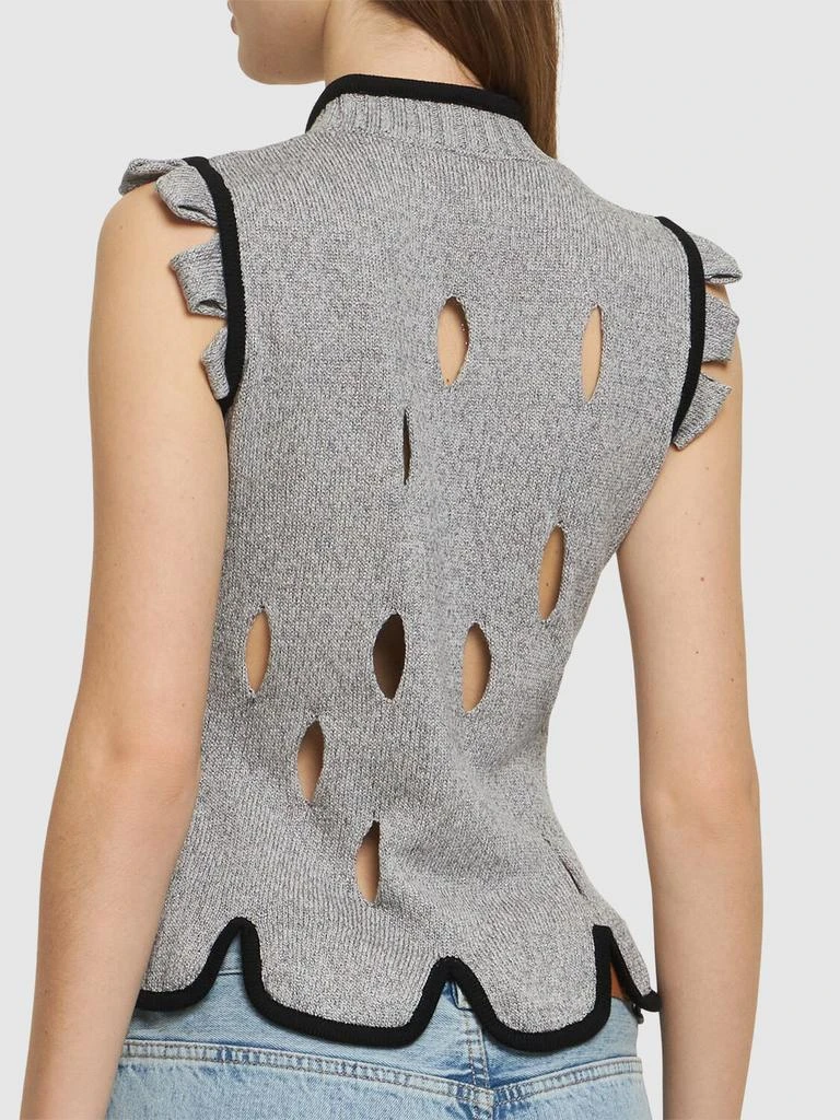 CORMIO Perry Zip-up Cotton Blend Knit Vest 2