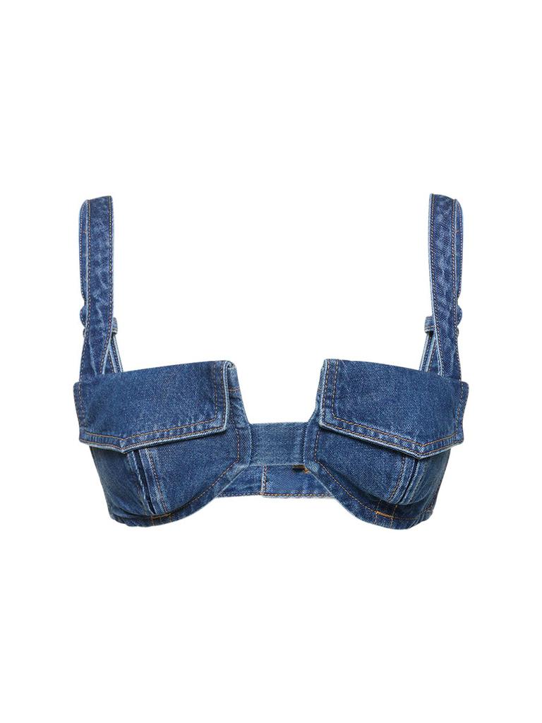 DION LEE Denim Bra Top