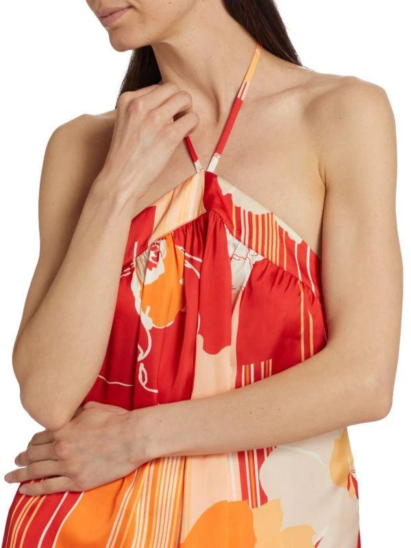 Ramy Brook Eunice Floral Satin Halter Top 4