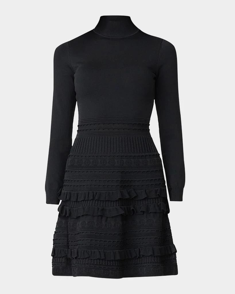 Shoshanna Joie Mock-Neck Mixed Knit Mini Dress 1