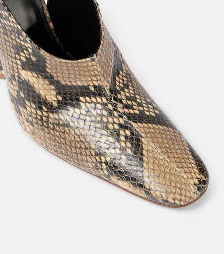 Dries Van Noten Snake-effect leather wedges 5