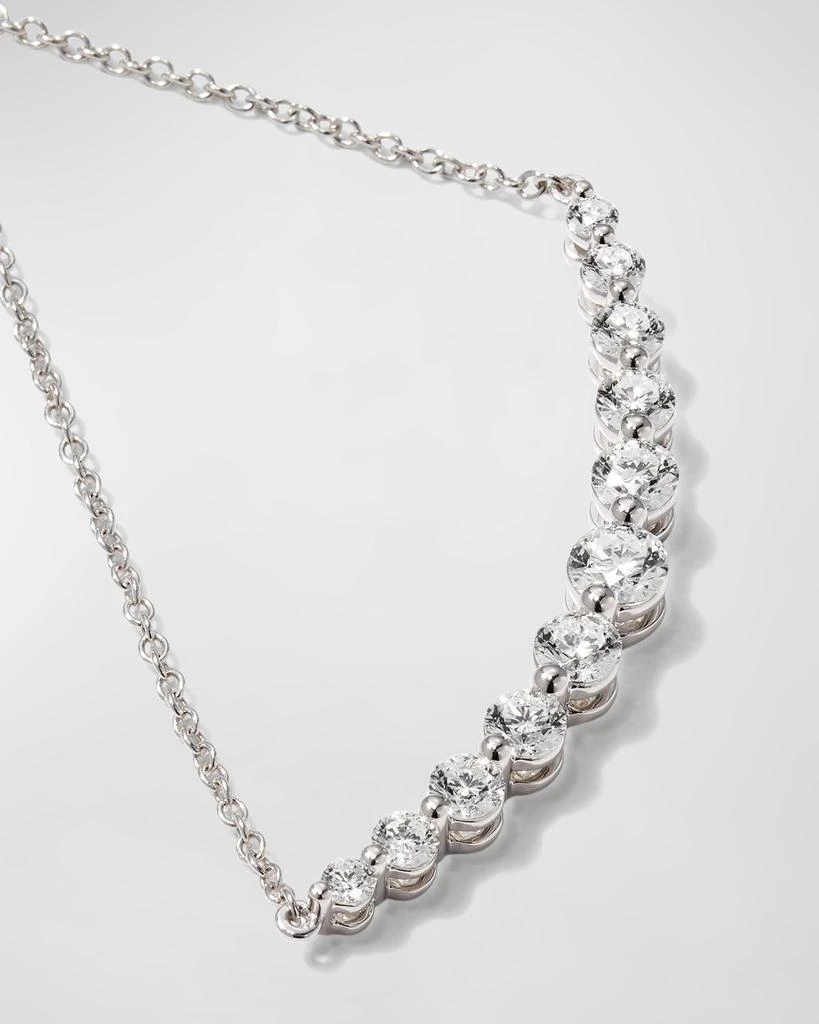 Memoire 18k White Gold Diamond Curved Bar Pendant Necklace, 16-18"L, 1.07tcw 3