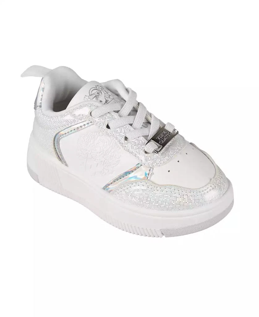 Vince Camuto Toddler Girls Court Elastic Laces Shimmer Sneaker 1
