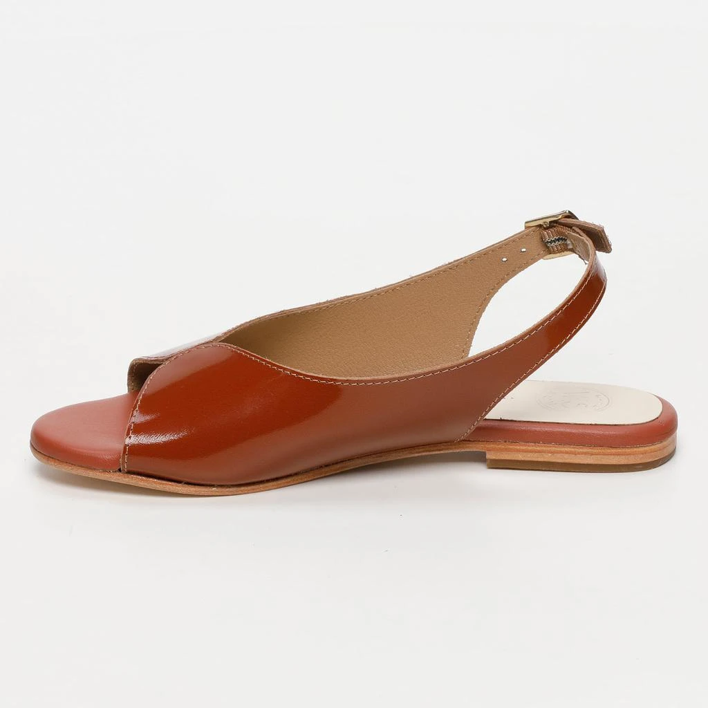 White Sun Sandales Charly - Camel Buff Patent - Camel Patent 3