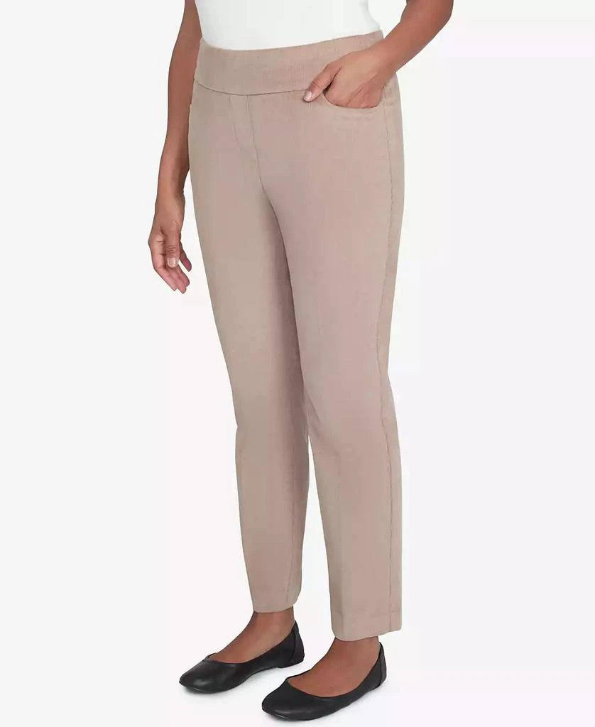 Alfred Dunner Petite Telluride Modern Corduroy Faux Fly Front Short Length Pants 3
