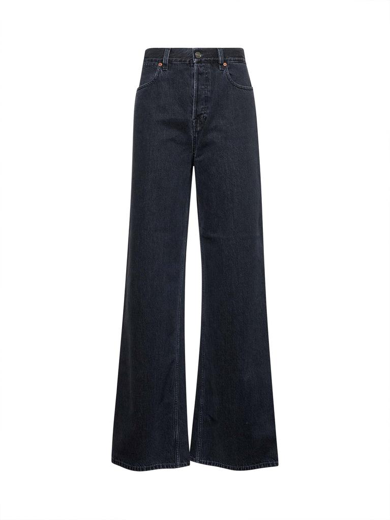 Gucci Patchwork denim jeans with gucci rosso ancora - Jeans
