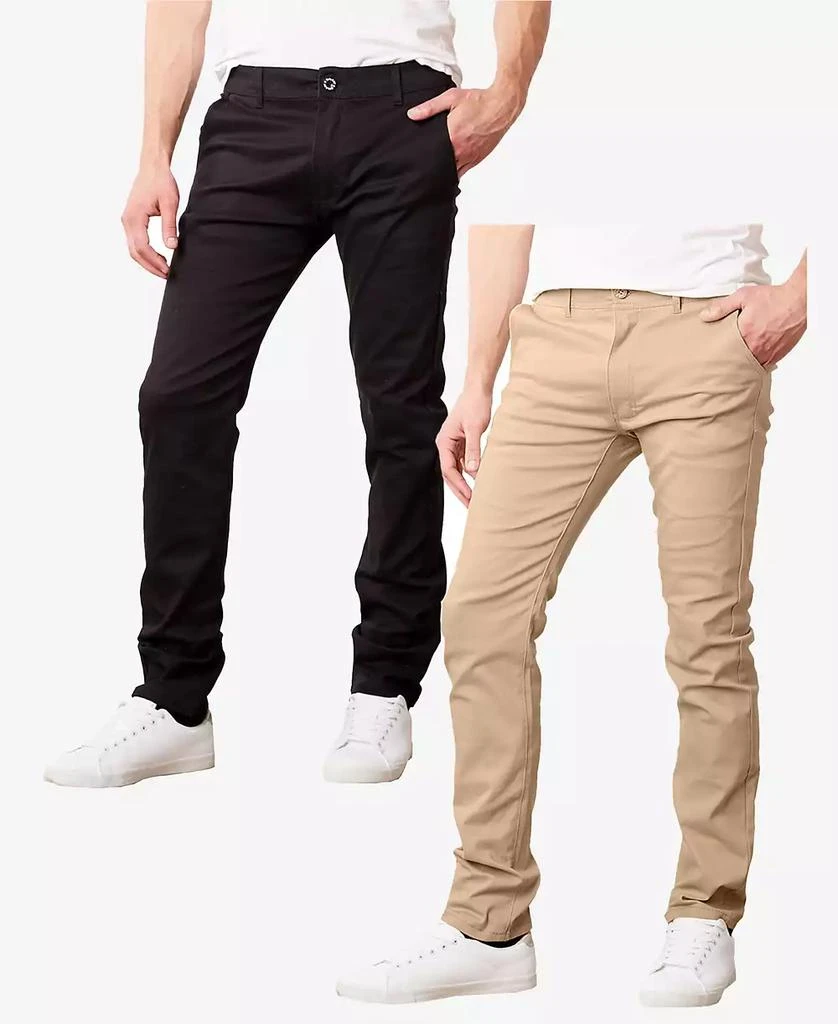 Galaxy By Harvic Men's Super Stretch Slim Fit Everyday Chino Pants, Pack of 2 1