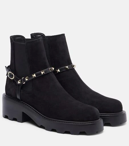 Valentino Rockstud 55 suede ankle boots 1