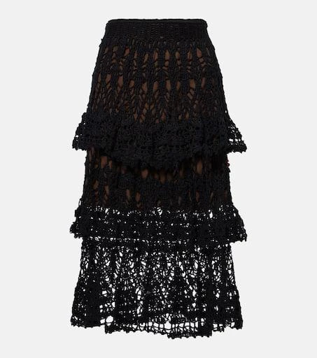ANNA KOSTUROVA Elsie crochet cotton midi skirt 1