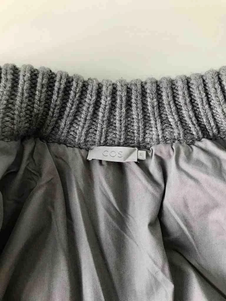 cos Grey very warm wool Cardigan Jacket with 2 pockets 7