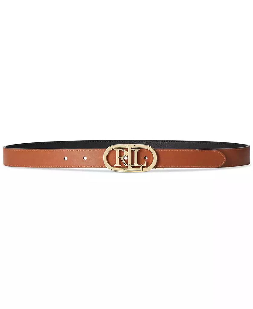 Lauren Ralph Lauren Women's Logo Reversible Skinny Leather Belt 1