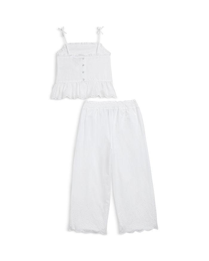 Polo Ralph Lauren Girls' Eyelet-Embroidered Cotton Top & Pants Set - Little Kid, Big Kid