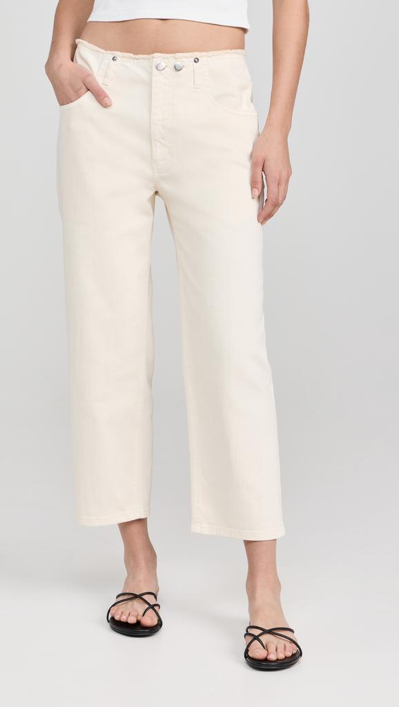 Tibi Garment Dyed Stretch Twill Cropped Newman Jeans