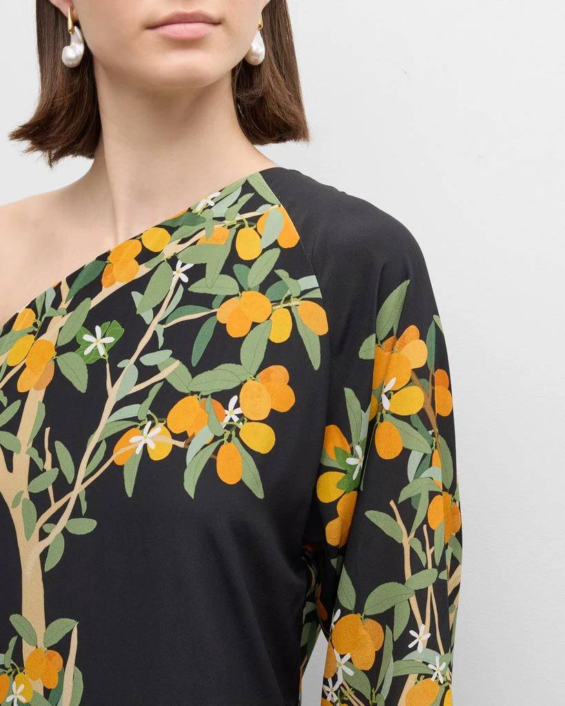 Bernadette Lola One-Shoulder Kumquat Print Midi Dress 5