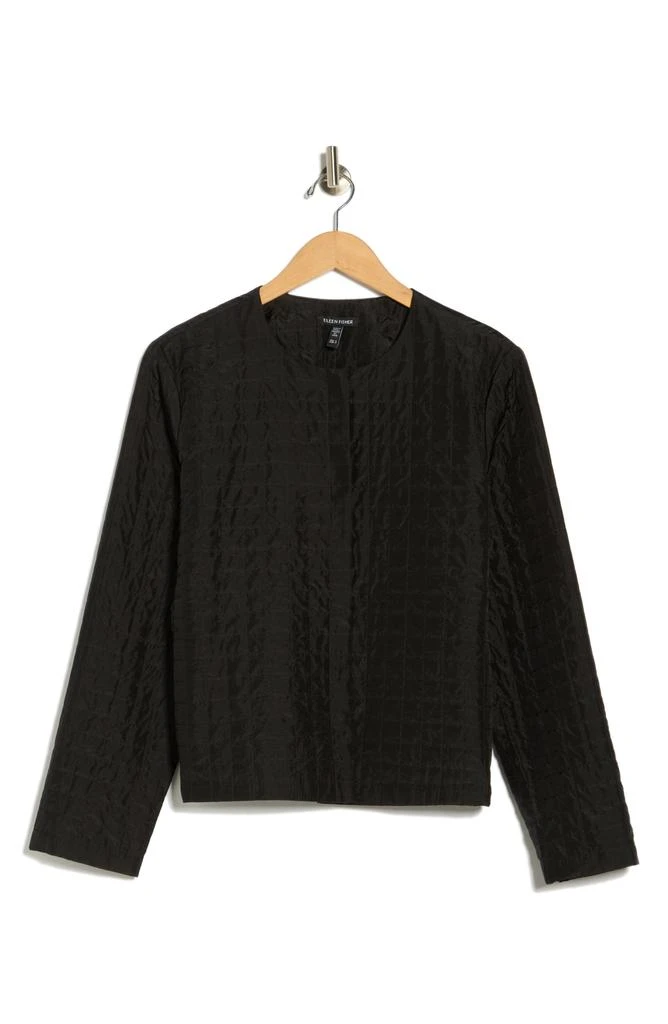 Eileen Fisher Silk Habutai Quilted Round Neck Jacket 3