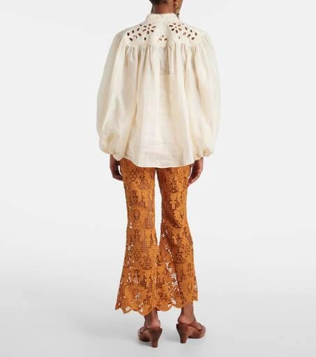 Zimmermann Coco embroidered ramie blouse 3