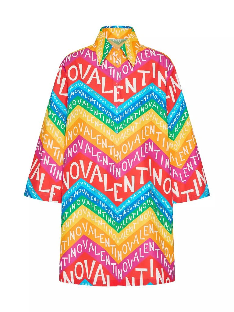 Valentino Chevron 24 Popeline Short Dress 1