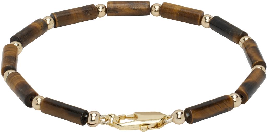 Eliou SSENSE Exclusive Brown & Gold Felix Bracelet