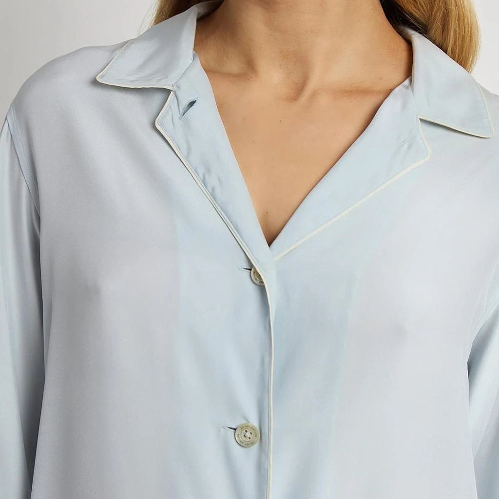 The Sleep Code Women
s Washable Silk Long Pj Set In Fresh Air 4