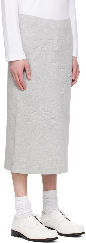 Ashley Williams Gray 3D Bow Midi Skirt