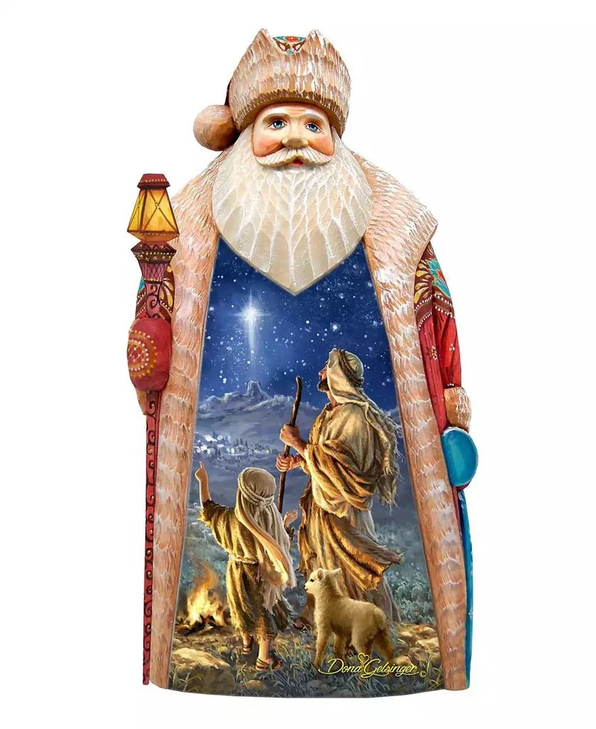 G.DeBrekht Woodcarved Hand Painted Shepherds Keeping Watch by Donna Gelsinger Figurine 1