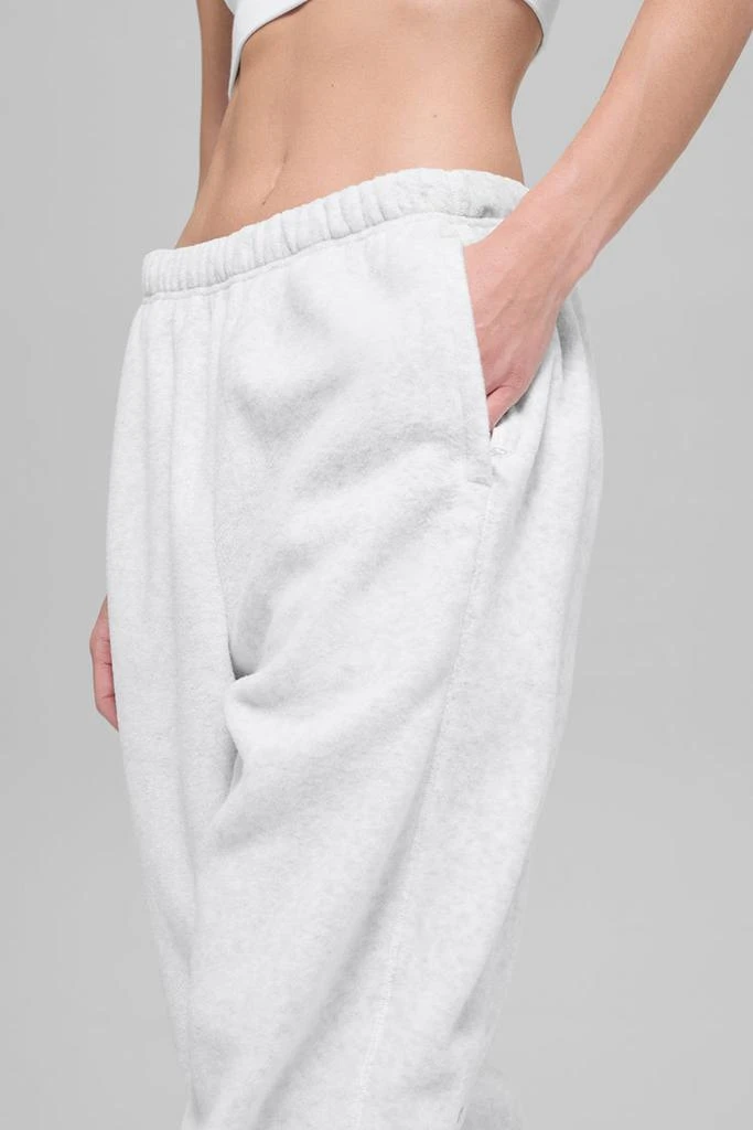 Alo Polar Fleece High-Waist Retreat Jogger - White Heather Grey 2