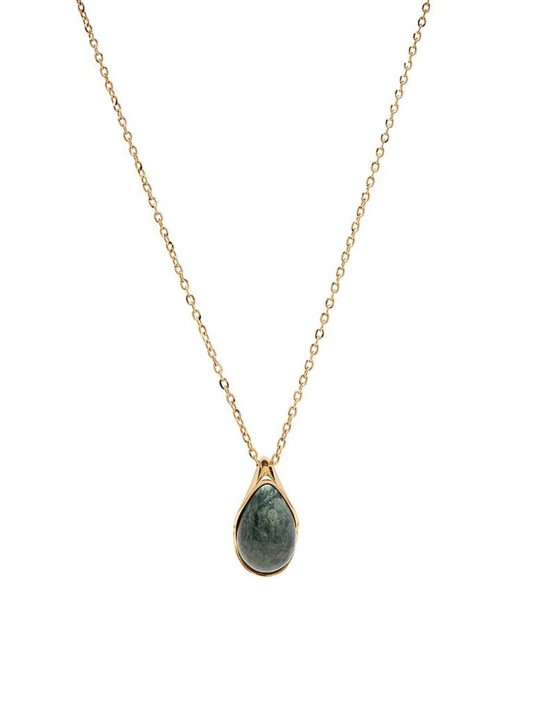 Bottega Veneta 18K-Gold-Plated 
Marble Pendant Necklace