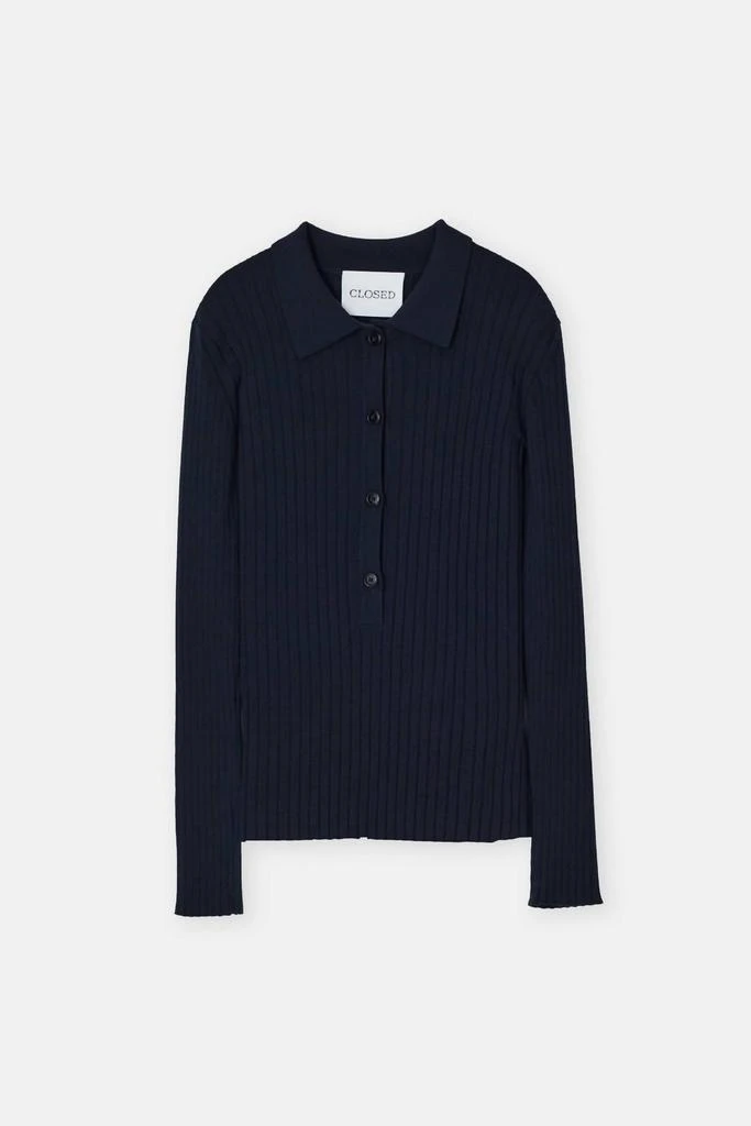 Closed Closed - Ribbed Short Sleeve Polo Shirt 5