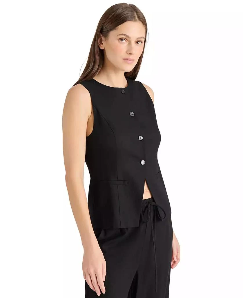 Steve Madden Women's Wesley  Button-Front Linen-Blend Vest 3