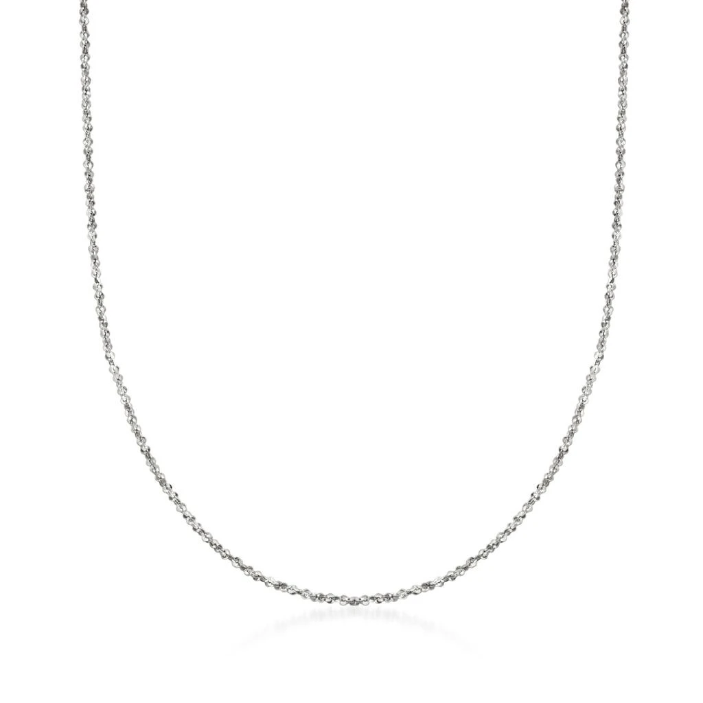 Ross-Simons Italian 1mm 14kt White Gold Crisscross Chain Necklace 1