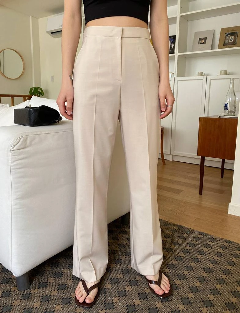 Pixie Market Tan Straight Suit Trousers 3