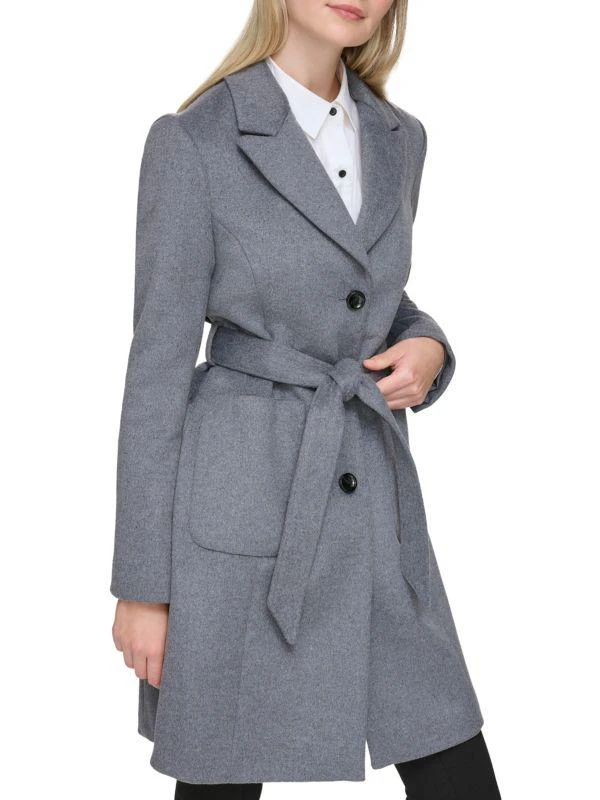 Karl Lagerfeld Paris Single Breasted Wool Blend Coat 4