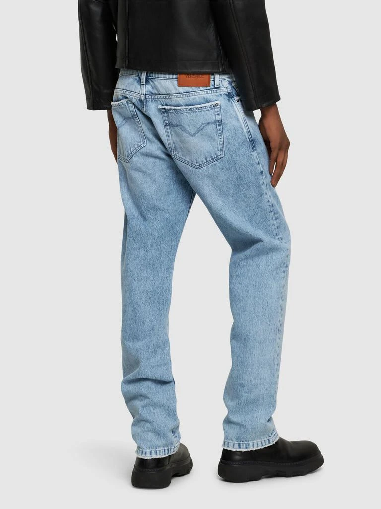 VERSACE Stonewashed Denim Straight Jeans 2