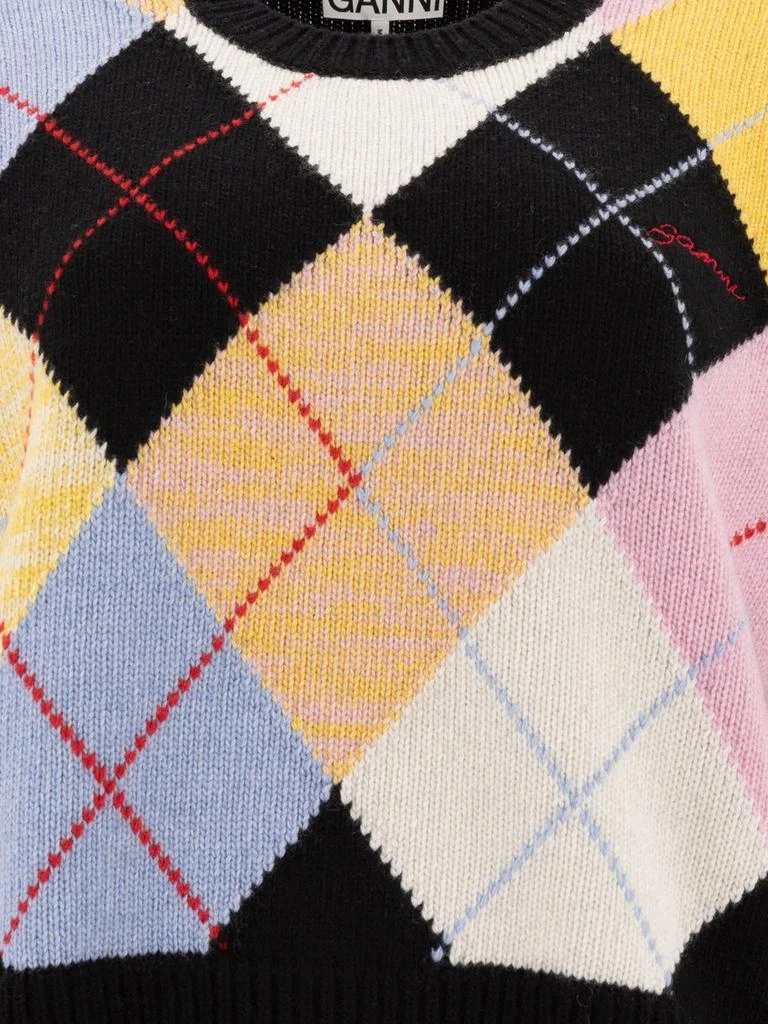 Ganni Ganni Diamond-Pattern Knit Jumper 3