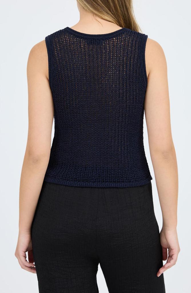 Blu Pepper Button Front Knit Sleeveless Top